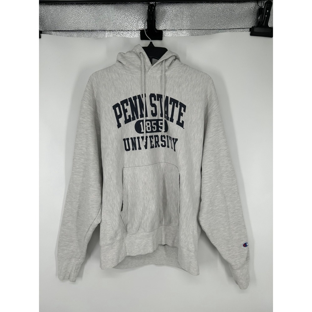 Champion Penn State‎ Nittany Lions Hoodie Vintage Y2K 90s Sweatshirt Grey Large